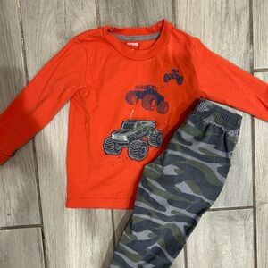 Matching Set Monster Truck Shirt and Camouflage Pants boys 3T